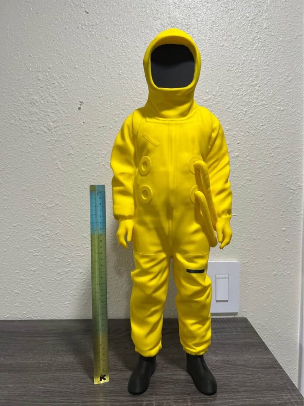 24" Backrooms Hazmat Popcorn Bucket | 3D Printed Display | Uncolored Version